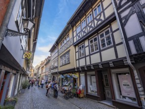 Commercial buildings on the Krämerbrücke over the Gera, Erfurt, Thuringia, Germany