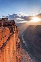 Sunrise at Toroweap Overlook with a view of the Grand Canyon and the Colorado River, Arizona, USA