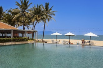 Swimmingpool of Lousiane Brewhouse, Beach promenade, center of Nha Trang, province Khan, Hoa,