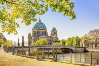 the famous berlin cathedral while sunrise
