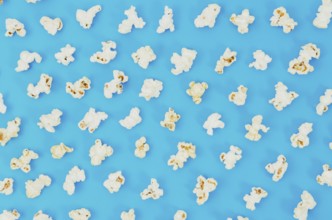 Flat lay popcorn composition cinema concept