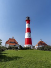 40 metre high Westerheversand lighthouse built in 1906 on the Eiderstedt peninsula in the Wadden