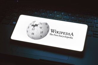 May 20, 2024, Brazil. In this photo illustration, the Wikipédia logo is displayed on a smartphone