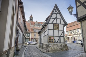 Half-timbered houses, old buildings, Gildschaft, Lange Gasse, Old Town, Quedlinburg, Saxony-Anhalt,