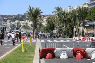 The Promenade des Anglais in Nice the morning after the attack on 14 July 2016, in which the