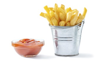 Ketchup And Fries Potato Isolated