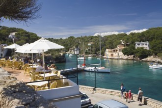Cafe at the harbour, Cala Figuera, Majorca, Balearic Islands, Spain