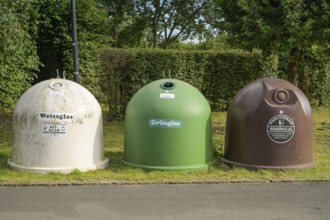 Waste glass container, Sankt Goarshausen, Rhineland-Palatinate, Germany