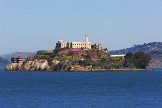Alcatraz island penitentiary in San Francisco Bay California USA view from Pier 39