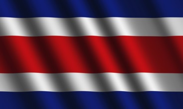 The Costa Rica flag flying in the wind