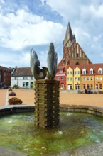 Fish fountain on the market in barth
