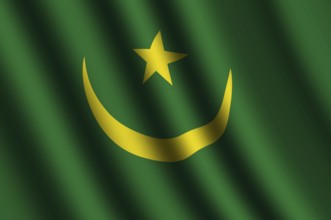 The Mauritania flag flying in the wind