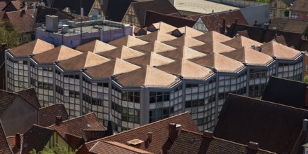 View of the roof of the Karstadt shop designed by Walter Brune and closed in 2023, Celle, Lower