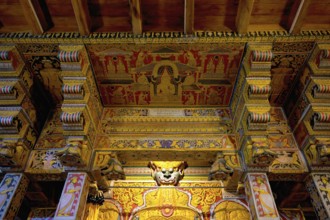 Temple of the sacred Tooth Relic or Sri Dalada Maligawa, Ceiling, Kandy, Sri Lanka