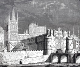 Cathedral of Burgos c. 1860, Castile-Leon, Spain, Historical, digitally enhanced reproduction from