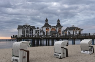 The Sellin pier on Rügen at sunset, Mecklenburg-Western Pomerania, Germany