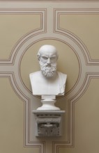 Aeschylus, ancient Greek poet, bust in the staircase, main building of the University of Rostock,
