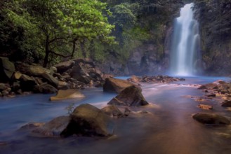 Costa Rica's Rio Celeste is formed through a mix of volcanic effects and the resulting chemicals