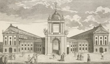 Royal Palace of Potsdam, Germany, c. 1880, digitally restored reproduction of a 19th century