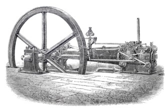 Steam engine, Cail machine, J. F. Cail u. Comp., around 1860, historical, digitally improved