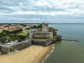 Castle Fouras from a drone, Fouras-les-Bains, Charente-Maritime, Nouvelle-Aquitaine, France
