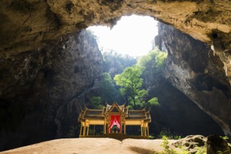 Temple in a stalactite cave, Phraya Nakhon Cave, Khao Sam Roi Yot National Park, Hua Hin, Prachuap