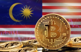 Investors in cryptocurrency and Blockchain Technology in Malaysia, Concept. Bitcoin with Malaysia