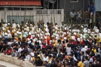 JOWAI, INDIA - JULY 14: People from the Pnar community attend the Behdienkhlam festival in Jowai,