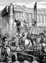The public execution of Louis XVI by guillotine on 21 January 1793 on the Square of the Revolution,