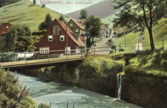 Historical postcard, picture postcard, Wildemann in the Harz Mountains, Lower Saxony, Germany,