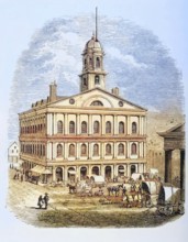 Boston, Massachusetts, Faneuil Hall in the 1870s, America, digital reproduction from American