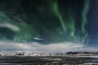 Northern Lights, Close to Vik, Ring Road, Mountains, Frost, Winter, Cold, Snow, Night, Iceland*