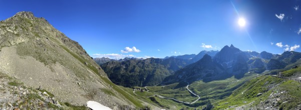 Panoramic view Panoramic photo with sun backlight shot of view of Italian south ramp southern