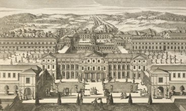 Ducal-Braunschweig pleasure palace at Salzdahlen, Salzdahlum, garden side, Lower Saxony, Germany,