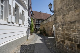 The Webergasse in the historic old town of Esslingen with the Konstanzer Pfleghof, Esslingen am