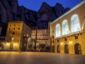 Monastery Montserrat at dawn, Barcelona, Catalonia, Spain