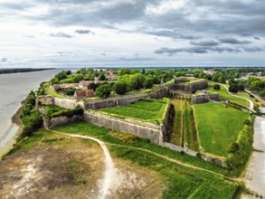Citadel of Blaye from a drone, Blaye, Gironde Estuary, France