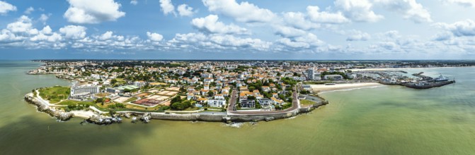 Panorama of Royan from a drone, Nouvelle-Aquitaine, Charente-Maritime, France