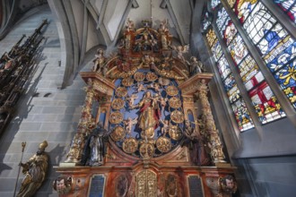 Rosary altar carved by David Zürn in 1631, Überlingen Minster, St Nicholas, built in 1350 and 1576