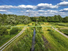Bottrop, North Rhine-Westphalia, Germany - Renaturalised Boye, the tributary of the Emscher, has