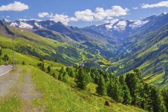 Valley head with the Gurgler Ferner, Hochgurgl, Ötztal, Ötztal Alps, Tyrol, Austria