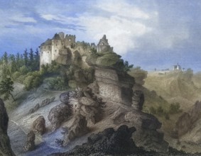 Rabenstein Castle, high medieval Spornburg, Ahorntal, Franconian Switzerland, Bayreuth district,