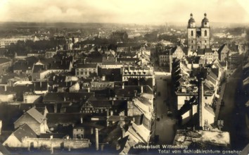 Historical postcard, picture postcard, Wittenberg, Saxony-Anhalt, Germany, digitally enhanced