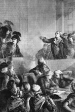 Georges Jacques Danton, a leading figure in the early phase of the French Revolution, defends