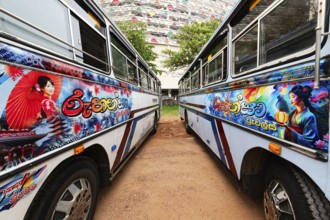 Colorful painted buses, Colombo, Sri Lanka