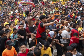 JOWAI, INDIA - JULY 14: People from the Pnar community march in a circle as they celebrate an event