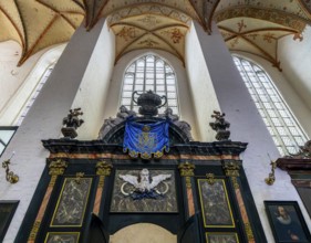 Interior photo, St Mary's Church in the old town of Stralsund, Mecklenburg-Western Pomerania,