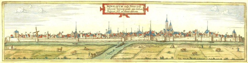 The town of Neuss in front of the war in 1586, North Rhine-Westphalia, Germany, Historical,