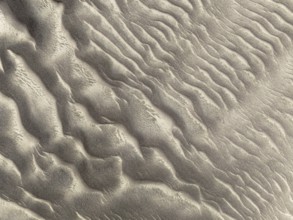 Patterns in the sand of the Namib Desert. Aerial view. Drone shot. Skeleton Coast National Park,