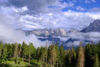 View from Passo Tre Croci, Marmole Group, Cador Dolomites, Auronzo di Cadore, Dolomites, Veneto,